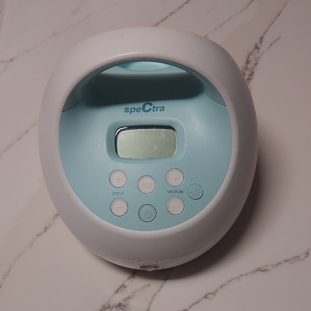 White and Blue Portable Audio Device